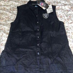 Women's Black Sleeveless raiders top